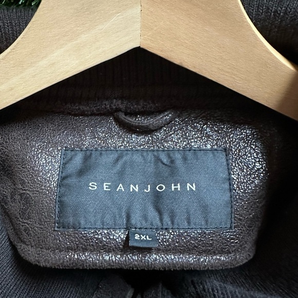 Vintage Sean John Fur Line Brown Leather Jacket Size XXL - Picture 3 of 7